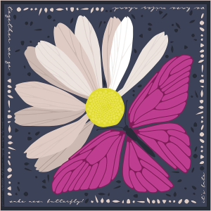 Esarfa Jumatate floare jumatate fluture