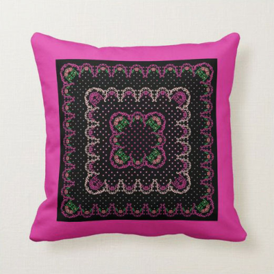 Pernă decorativă DANTELATĂ FUCHSIA