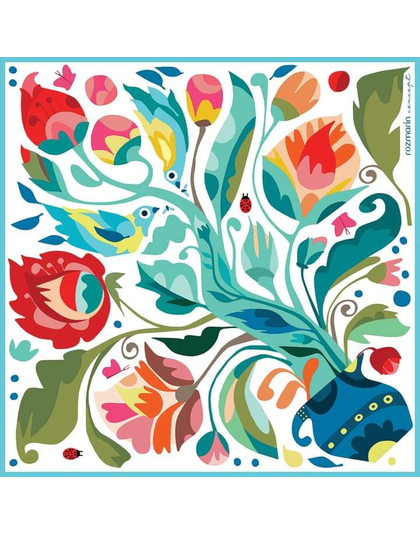 TREE OF LIFE silk scarf (white) 120 cm