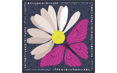Esarfa Jumatate floare jumatate fluture